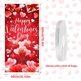 Valentines Day Door Cover Decorations, Happy Valentine's Day Door Cover Decor Holiday Decorative Love Hanging Valentines Day Door Banner, Valentines Day Door Decor Banner for Home Party Supplies