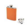 iSavage 3oz Orange Leather Wrapped Hip Flask with a Funnel