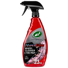 Turtle Wax 53734 Hybrid Solutions Hyper Foam Wheel and Tire Cleaner, Spray on Heavy Duty Formula for Both Wheels and Tires, Brake Dust Remover, Clean and Prep for Tire Shine, 23 oz. (Pack of 1)
