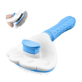 Funshare Pet Brush for Cats and Dogs, Slicker Brush, Press a Button Type, Easy to Remove Hair Loss, Painless, Massage, Washable, Gentle on Skin, Short Hair, Medium Hair, Long Hair, Suitable for Dogs