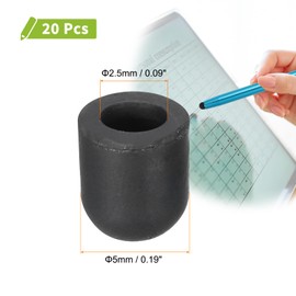 QUARKZMAN 20 Stück Ersatz-Stylus-Stiftspitzen 5 mm leitfähige kapazitive Touchscreen-Stiftspitzen Silikon-Gummispitzen, Schwarz
