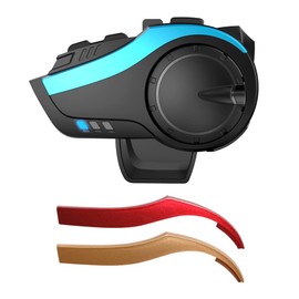 Motorcycle Helmet Bluetooth Intercom Kit, HY-2 Motorbike Helmet Intercom Interphone Headset with DSP/CVC Noise Cancellation, 2000m 6 Riders Group Helmet Intercom, with FM Radio (1 Pack)