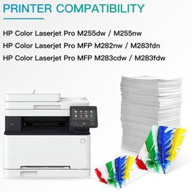 BeOne 206X W2110X Black Toner Cartridges (with Chip) Compatible with HP 206X 206A W2110X W2110A for HP Color Pro M255dw M255nw MFP M282nw M283fdn M283cdw M283fdw Printer (2 Black)
