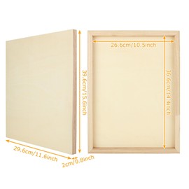 ACXFOND 6 Pack Wood Panels for Painting 12 x 16 Inch Craft Wood Board Unfinished Wood Wooden Panel Boards for Painting, Pouring, Arts, Crafts, Paints and More