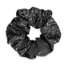 SXQLYH Haargummis Satin Elastics mit Kristallsteinen, Haargummi Satin, Zopfgummi Weiches Bequemes Satinhaargummi, Scrunchies Pferdeschwanz Halter Bobble für Damen Langes Haar (Schwarz)