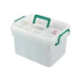 DynkoNA Caja de PláStico con Tapa y Asa, 1 Paquete, Cajas de Primeros Auxilios Blancas