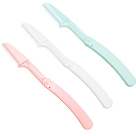Eyebrow Shaving Folding Eyebrow Razor Set of 3 for Eyebrows, Female Razor, Facial Shaving, Eyebrows, Unwanted Hair Treatment, For Sensitive Skin, Men, Women, General, Small, Convenient to Carry, Eyebrow Razor (1 each of powdery, white, fog blue)