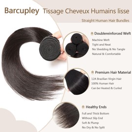 Brasilianisches Echthaar, 12 A, gerade, 30,5 cm, 100% unbehandeltes Echthaar, gerade, unbehandelte Bündel