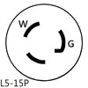 Parkworld 885309A Adapter Cord Locking L5-15 Plug to Household 5-15