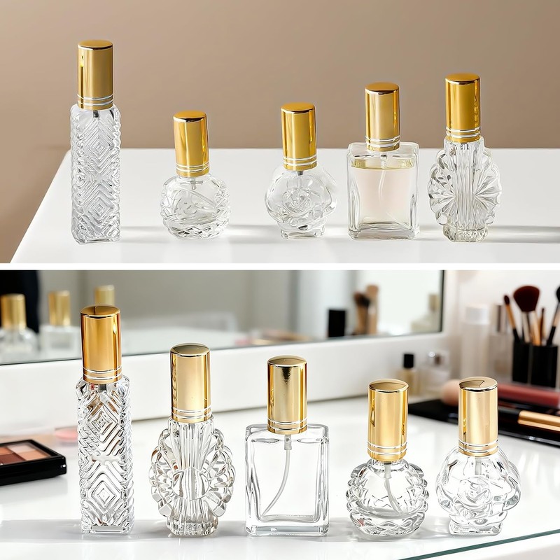 H&D HYALINE & DORA Vintage Glass Perfume Bottles Empty Refillable