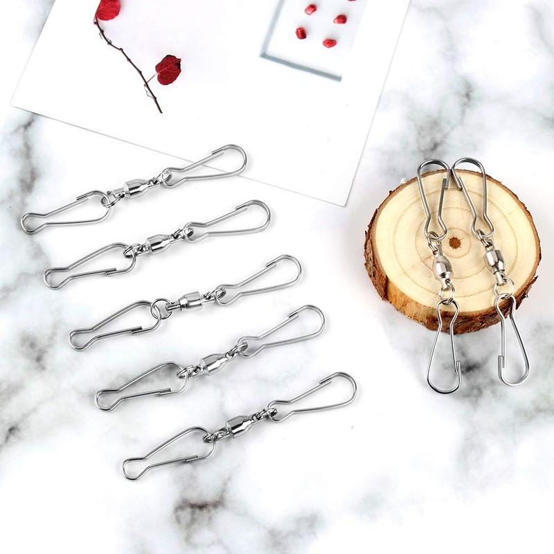 Ledoo 20 Pack Swivel Hooks Clips Wind Spinner Dual Hook