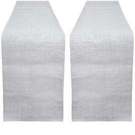 Jute Table Runner with Sewed Edge - 72 x 12 Inches - Each Pack of 2 Roll Burlap Fabric for Crafting Wedding Party Decoration High Rise Grey