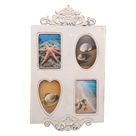 HnH Estore Rustic Vintage Wooden Collage Family Picture Frame Holds 4 Photos 4x6 Inch For Wall Decor Display