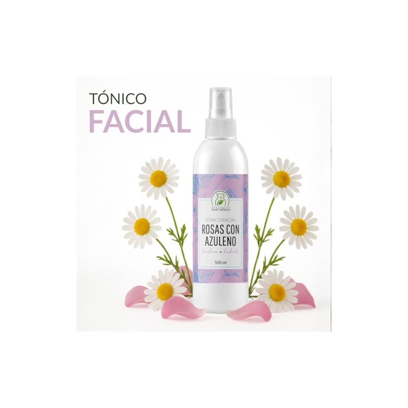 Tónico Facial Hidratante De Rosas Con Azuleno 500 Ml Productos