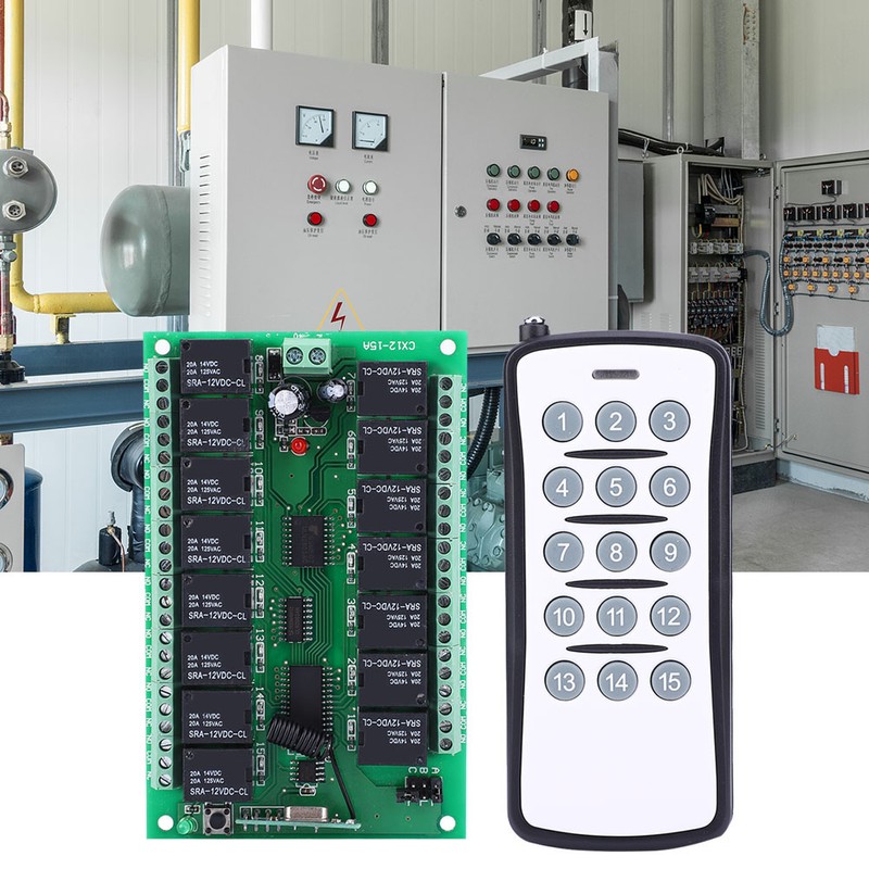 Wireless Remote Controller Switch Transmitter DC12V 15 Channel Relay Receiver