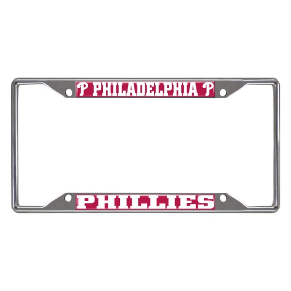 FANMATS 26675 Philadelphia Phillies Chrome Metal License Plate Frame, Team Colors, 6.25in x 12.25in