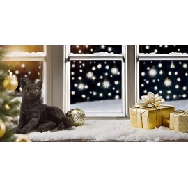 3 inch Black Cat Lounging Hand Painted Resin Figurine Statue Sculpture