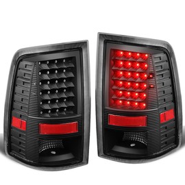 Auto Dynasty 2Pcs Full LED Rear Tail Lights Brake Lamps Compatible with Dodge Ram 1500 2500 3500 09-17, Driver and Passenger Side, Black Housing Clear Lens