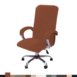 LIFEDX Velvet Plush Office Chair Cover with Armrest, Plain, Stretch Cover for Office Chair, Elastic Chair Covers, Spandex, Office Computer Chair Covers, Removable for Office Chair, Chair Covers,