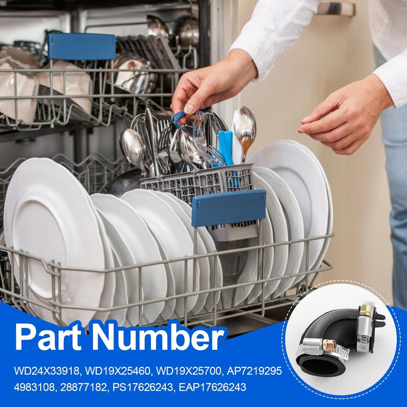 WD24X33918 Dishwasher Circulation Pump To Sump Elbow Hose Kit with