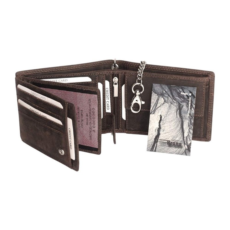 Chain Wallet Landscape Format, maroon, Vintage