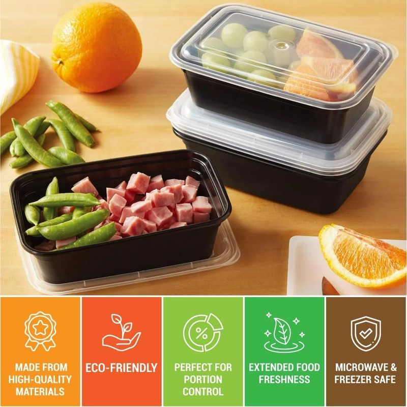 DERDOUT 2 Compartment Meal Prep Containers 28 oz Reusable BPA