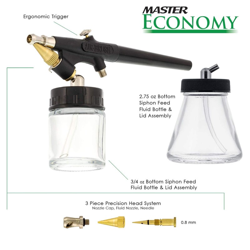 Airbrush Set-Kit-Single Action-Siphon Feed-External Mix-Sunless Tanning