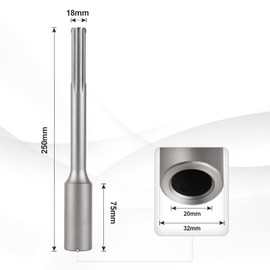 CPROSP SDS MAX Ground Nail Driver for Inserting Ground Rods 16 mm and 20 mm, Inner Diameter 20 mm x Outer Diameter 32 mm x 250 mm Length