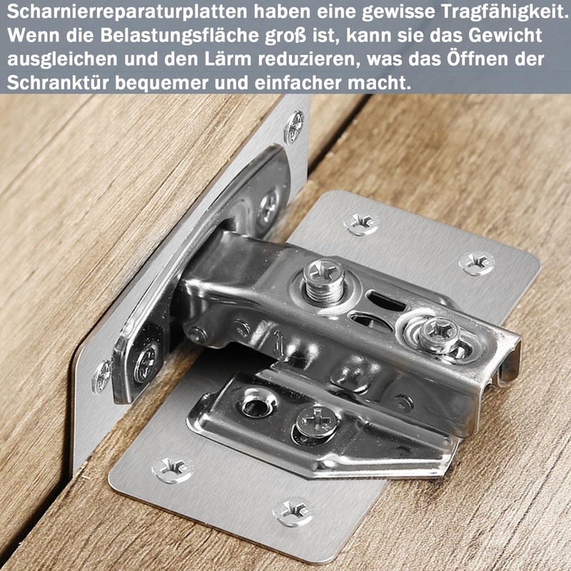 Avtytsda 14 Pcs Hinges Repair Plate, Stainless Steel Hinges Repair