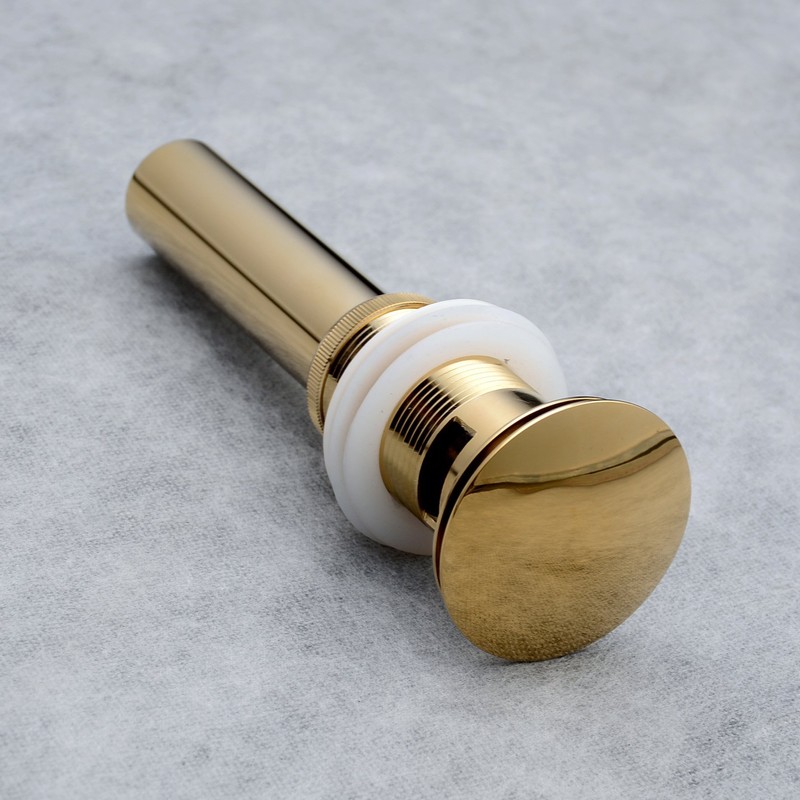 Beelee Pop Up Drain Stopper with Overflow, Gold Sink Drains