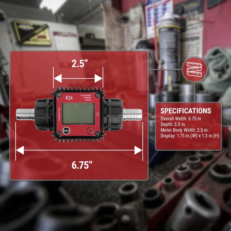 TERA PUMP LCD Digital Oil Meter (1-inch Inlet/Outlet for NPT