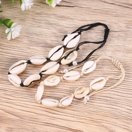 NOLITOY 2pcs Women Shell Beaded Anklet Bracelet Black White Thread Ankle Jewelry for Birthdays Anniversaries Holidays and Special Occasions