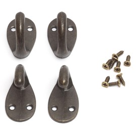 Audiophile Wall Hanging Hook Hanger with Screws Hanging Clothes Coat Hat Antique Small Set of 4