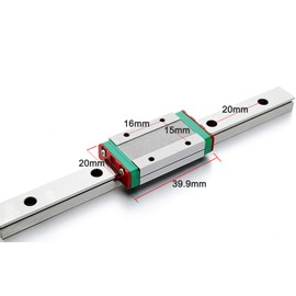 TEN-HIGH MGN9 50mm Linear Guide Rail Linear Motion Slide Rails Linear Motion Products, for 3D Printer and CNC Machine, 1pcs Rail + 1pcs MGN9H Block Bearing (Longer Block)