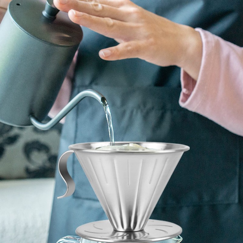 MERMOO YILAN Pour Over Coffee Dripper Stainless Steel Metal Reusable