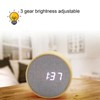 Digital Alarm Clock Round LED Voice Control Brightness Adjustable 12h