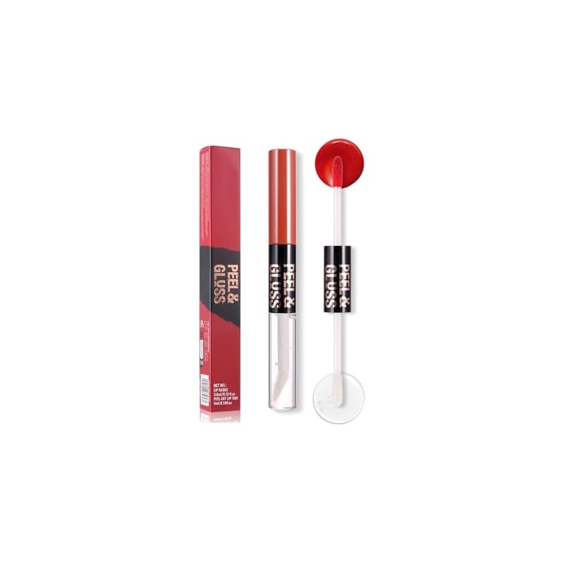 Labial Peel‑Off Mate Doble Cabezal con Brillo – Color Intenso