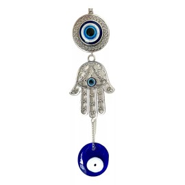 Satnam Amuleto Mano De Fatima Y Ojo Turco Colgante. Casa Y Negocio