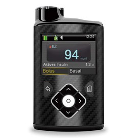 Carbon - Effect/Structure - Sticker Skin for Medtronic Minimed Color Schwarz