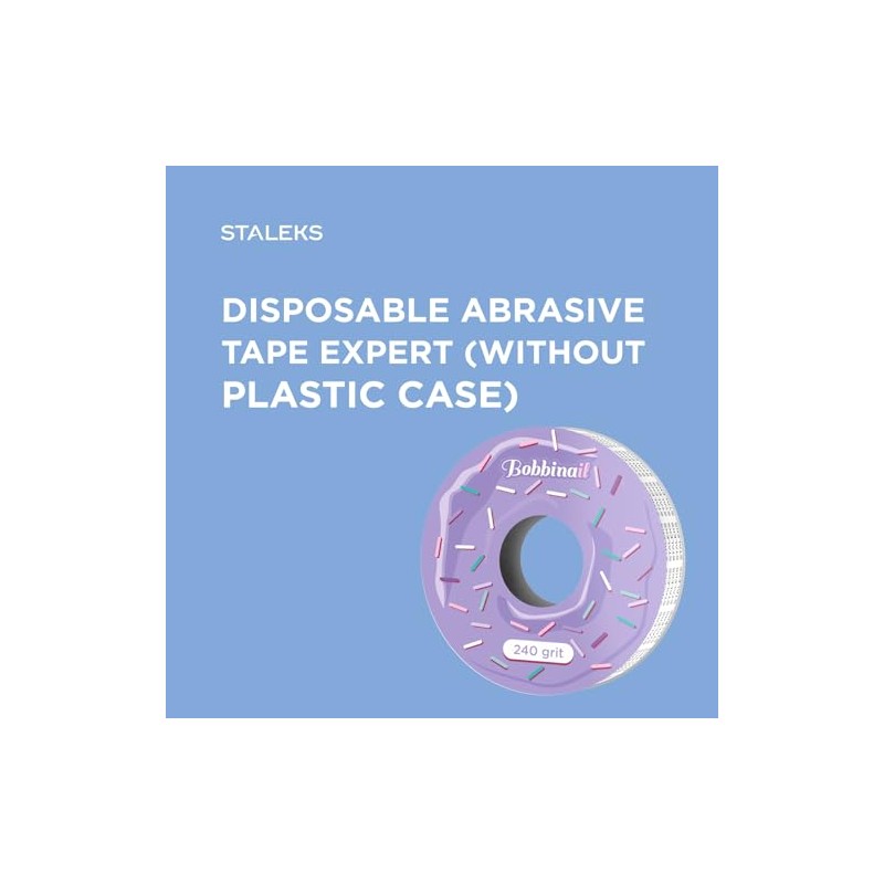 STALEKS Pro Bobbinail - Lima desechable, color blanco, autoadhesiva, rollo