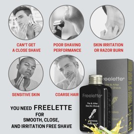 Pherolink Pre Electric Shave After Shave Lotion Cream - Best For Close Shave - Smooth Irritation-Free Shaving - Shooting and Mousturising Formula Balm. Freelette 3.76 Ounce (Pack of 1), LEMONGRASS