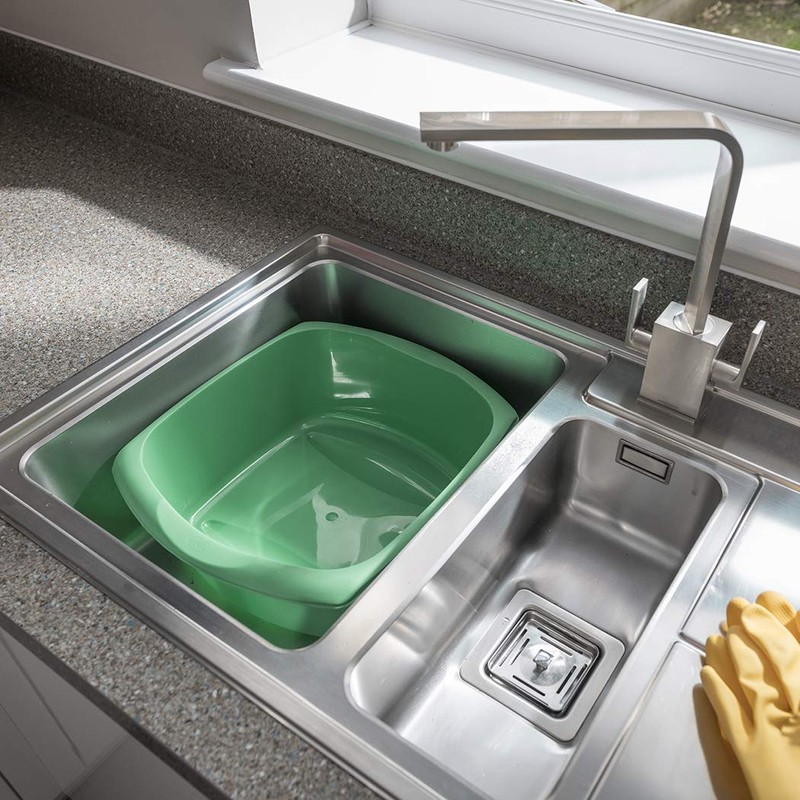 Addis Large Rectauglar Washing Up Bowl, Jade Green, 9.5 LTR