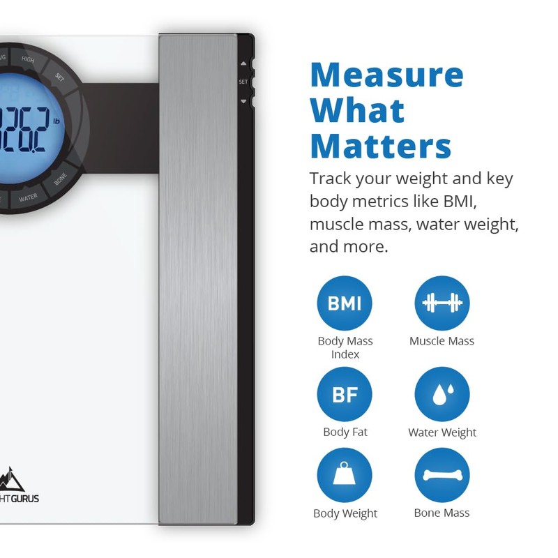 Greater Goods Weight Gurus Scale for Body Weight, Digital Bluetooth