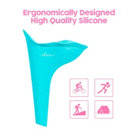 Edicare, Urinella for Women, Urinal, Pee Aid for Women, Portable, Reusable, Foldable, Practical and Comfortable, Travel, Outdoor Use (Turquoise)