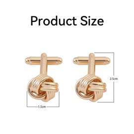 1 Pair Gold Cufflinks Men, Durable Metal Dress Shirt Studs, Compact Knot Twisted Shirt Studs, Fashion Shirts Alloy Accessories Cufflinks, Cufflinkss for Men Wedding, Birthday, Meeting