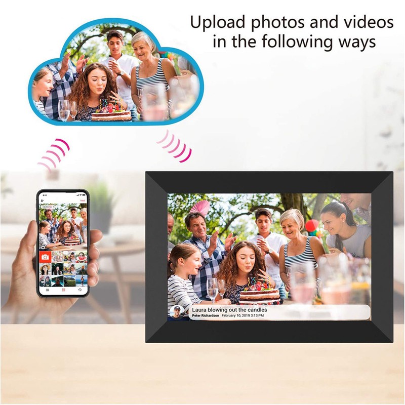 Digital Photo Frame 10.1 Inch HD Touchscreen APP Control WiFi