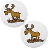 Set of 2 Moose with Leaves Ceramic Cabinet Drawer Knobs