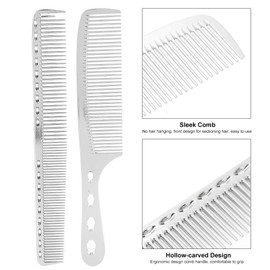 Lsaardth Hair Comb - 2 Pieces/Set Hair Comb Space Aluminium Stainless Steel Antistatic Sparse Haircut Comb Beauty Tool