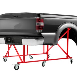 KUAFU Folding Truck Bed Cart Dolly Universal Pick Up Large Auto Parts Transporter w/6 Wheels Durable Steel 800lbs Weight Capacity