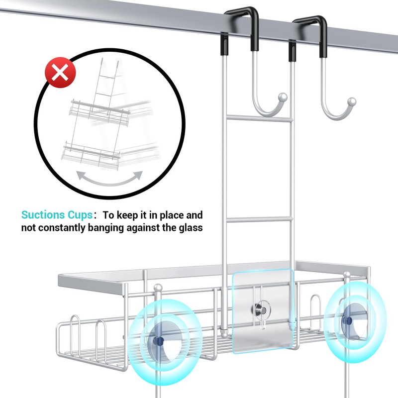 Aitatty Over the Door Hanging Shower Caddy: Rustproof Hanging Organizer